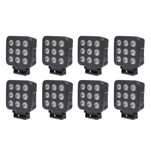 Proiector de lucru PURELUX Black Raven 50 11 cm / 50W / fascicul larg, 8 buc