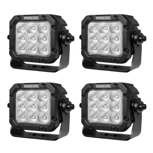 Proiector de lucru PURELUX pătrat 90 HD Gen2 - 16 cm / 90W / fascicul larg, 4 buc