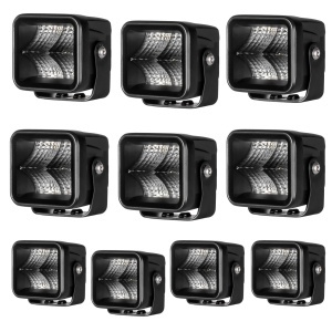 Proiector de lucru PURELUX Terrain Negru pătrat Flood - 7 cm / 20W / fascicul larg, 10 buc - Img 2