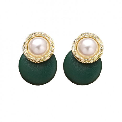Cercei Rotunzi Retro Verde Inchis SIC MODA 5132B
