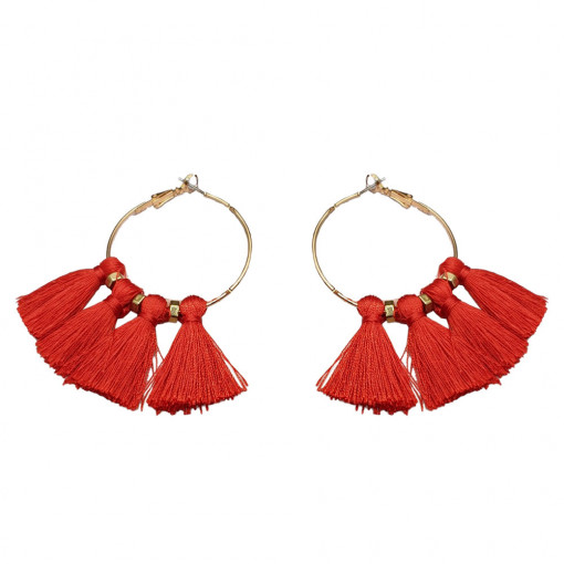 Creole Earrings with Red Studs 1804