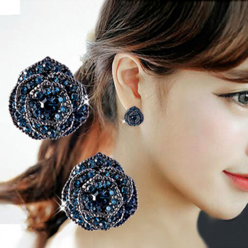 Cercei Trandafir Bleumarin SIC MODA 5142