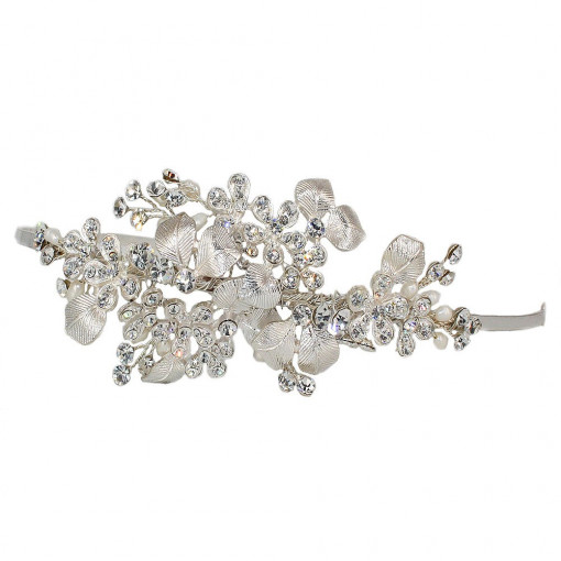 Tiara Florala Argintie