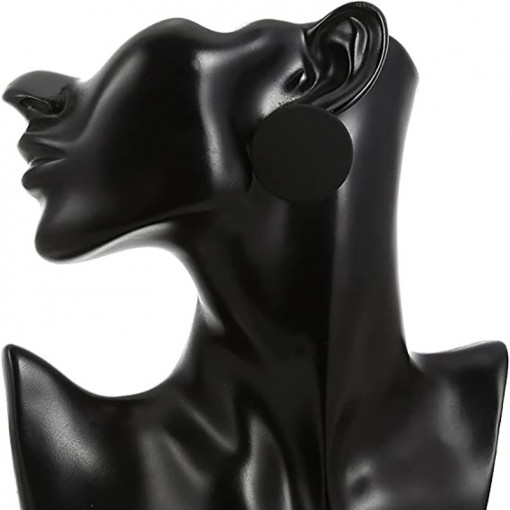 Sic Moda Black Round Earrings 4387R