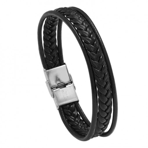 Bratara inox si piele ecologica 5380 Sic Moda