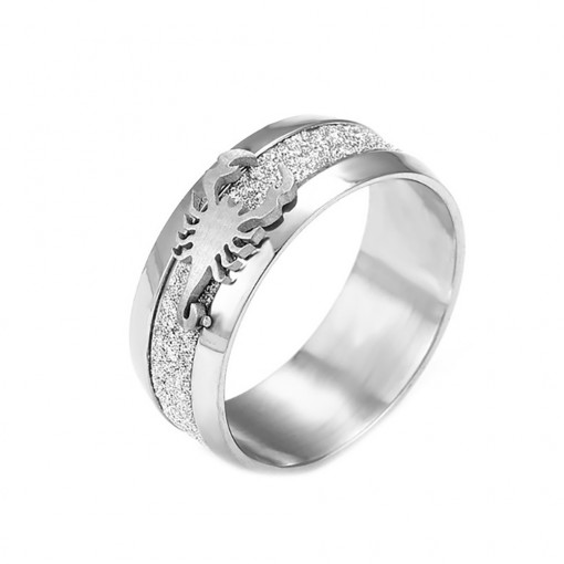 Scorpion ring in titanium 4068