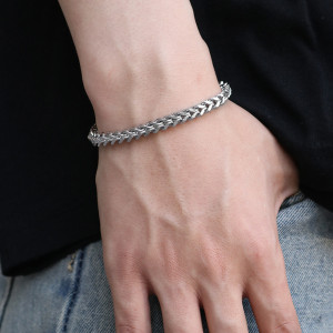 Brățară Bărbătesc din Inox chirurgical 316L — Argintiu - Img 3