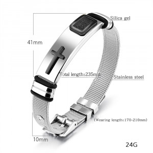 Brățară Bărbătesc din Inox chirurgical 316L — Argintiu - Img 2