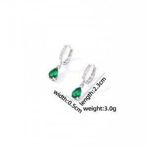 Cercei Damă din Inox chirurgical 316L — Argintiu cu zirconiu - Img 2