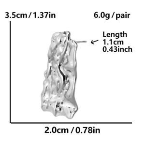 Cercei Damă din Inox chirurgical 316L — Argintiu - Img 2