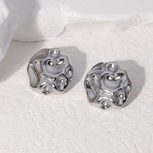 Cercei Damă din Inox chirurgical 316L — Argintiu - Img 4