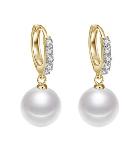 Cercei Eleganti cu Perla din Argint 925, Sic Moda 6105B - Img 1