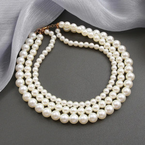 Colier 3 randuri Perle SIC MODA 5698 - Img 3