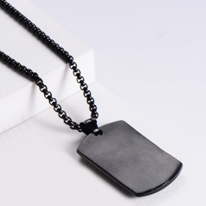 Colier Bărbătesc din Inox chirurgical 316L — Negru - Img 3