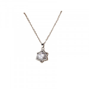Colier Damă din Inox chirurgical 316L — Argintiu cu cristal