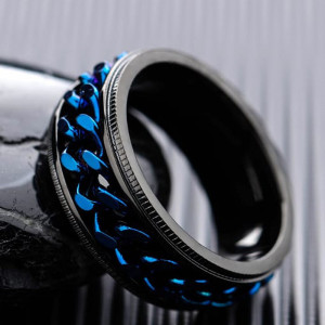 Inel Bărbătesc din Inox chirurgical 316L — Negru - Img 2