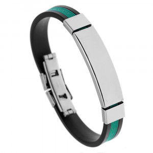 Men's stainless steel and silicone bracelet 4353 - Img 5