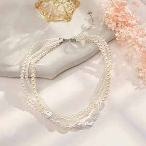 Necklace 3 rows SIC MODA 5700 Pearls - Img 3