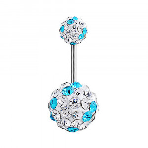 Piercing Damă din Inox chirurgical 316L — Alb cu stras