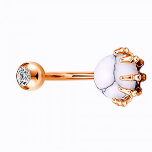 Piercing Damă din Inox chirurgical 316L — Alb - Img 3