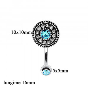 Piercing Damă din Inox chirurgical 316L — Argintiu cu cristal - Img 5