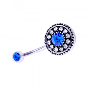 Piercing Damă din Inox chirurgical 316L — Argintiu cu cristal - Img 3