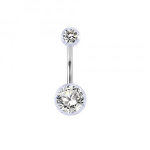 Piercing Damă din Inox chirurgical 316L cu cristal - Img 2
