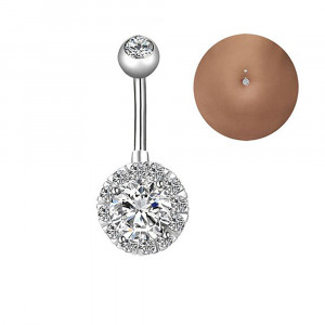 Piercing Damă din Inox chirurgical 316L cu cristal - Img 4