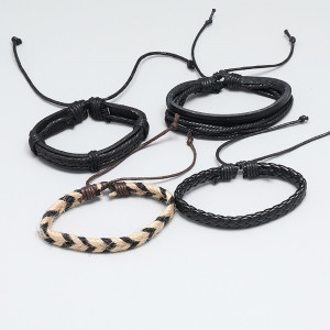 Set 4 bratari piele ecologica SIC MODA 4347 - Img 3