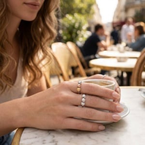 Set of 2 Sic Moda 6066 stainless steel rings