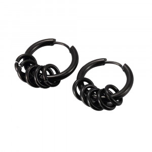 SIC MODA 3881 5 hoop stainless steel earrings - Img 3