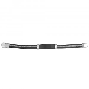 SIC MODA Men's Stainless Steel and Silicon Bracelet 3488B - Img 2