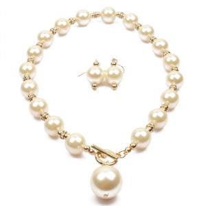 SIC MODA pearl necklace and earrings set 5675B - Img 2