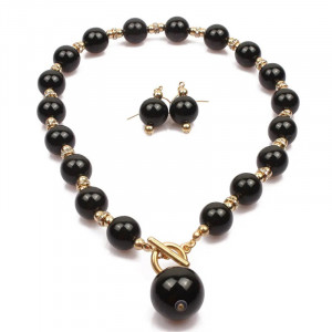 SIC MODA pearl necklace and earrings set 5675F - Img 2