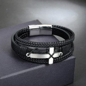 Stainless steel and leather bracelet SIC MODA 5629 - Img 4