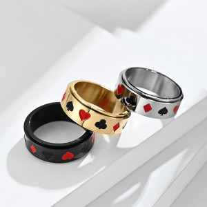 Titanium Antistress Ring Black Card Symbol SIC MODA 5093 - Img 4