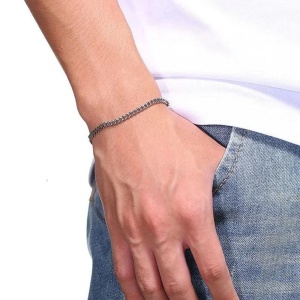 Brățară Bărbătesc din Inox chirurgical 316L — Argintiu - Img 3