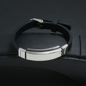 Brățară Bărbătesc din Inox chirurgical 316L — Argintiu - Img 2