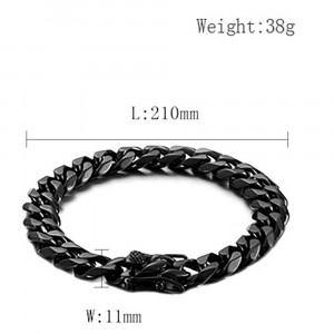 Brățară Bărbătesc din Inox chirurgical 316L — Negru - Img 2
