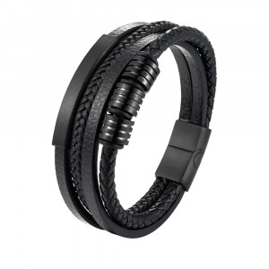 Brățară Bărbătesc din Inox chirurgical 316L — Negru