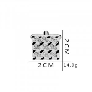 Butoni cămașă Bărbătesc din Titanium — Argintiu cu zirconiu greutate : 15g - Img 2