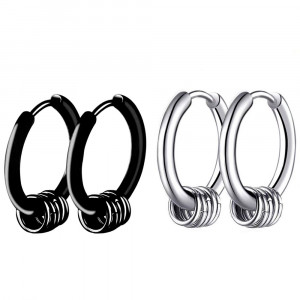 Cercei Bărbătesc din Inox chirurgical 316L — Argintiu - Img 4