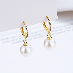 Cercei Eleganti cu Perla din Argint 925, Sic Moda 6105B - Img 2