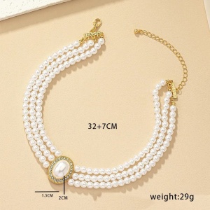 Colier 3 randuri Perle SIC MODA 5917A - Img 4