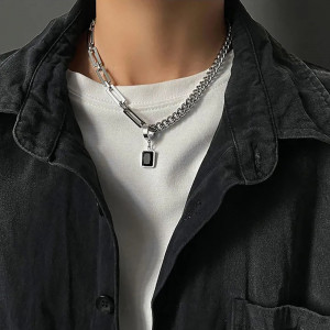 Colier Bărbătesc din Inox chirurgical 316L — Argintiu - Img 2