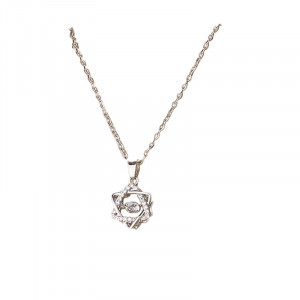 Colier Damă din Inox chirurgical 316L — Argintiu cu cristal