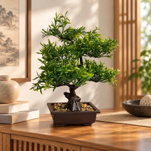 Ghiveci bonsai artificial decorativ, 35 x 28 cm