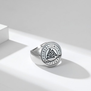 Inel Bărbătesc din Inox chirurgical 316L — Argintiu - Img 4