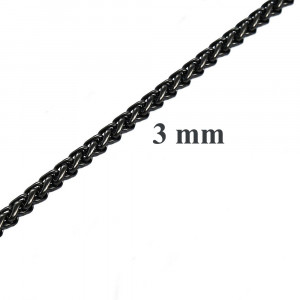 Lanț Bărbătesc din Inox chirurgical 316L — Negru - Img 2