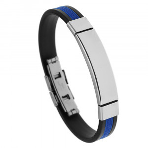 Men's stainless steel and silicone bracelet 4353 - Img 6